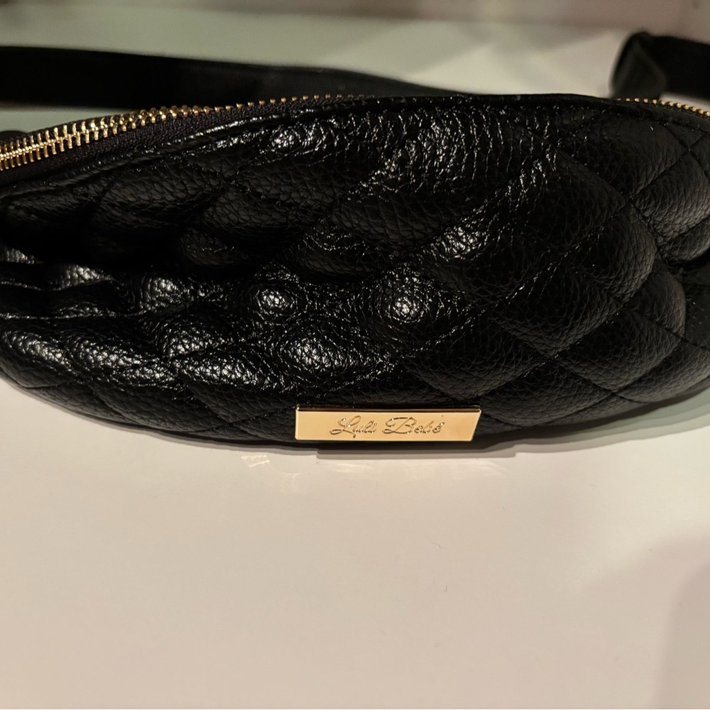 Luli Bebé Black Quilted Crossbody Bag